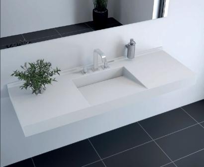 Waschbecken mit schrägem Ablauf nach Maß