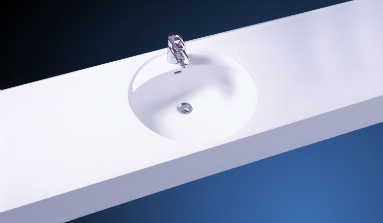 Waschbecken Waschtisch mit Hahnloch und Überlauf